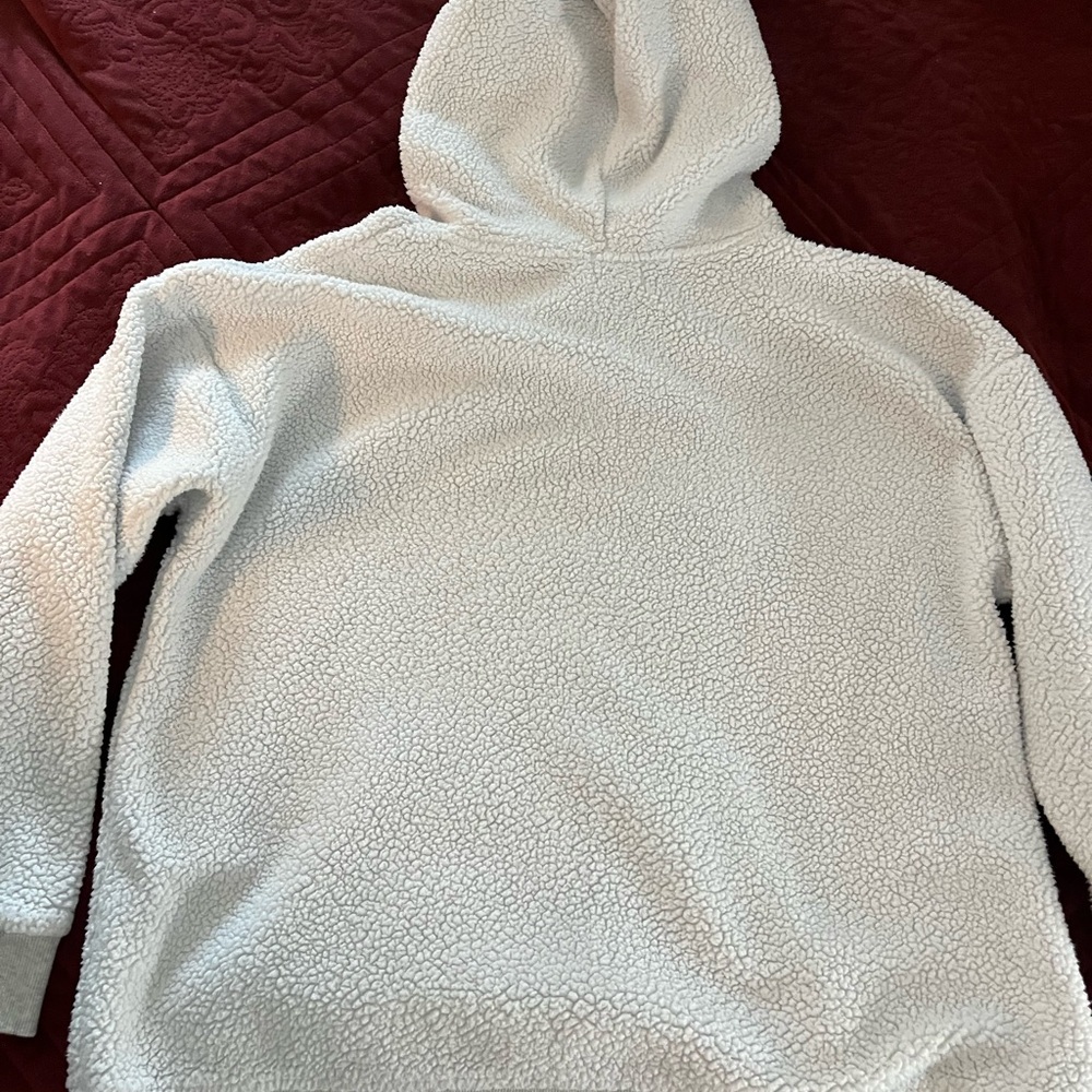 Old Navy Light Gray Sherpa Hoodie - Picture 2 of 3